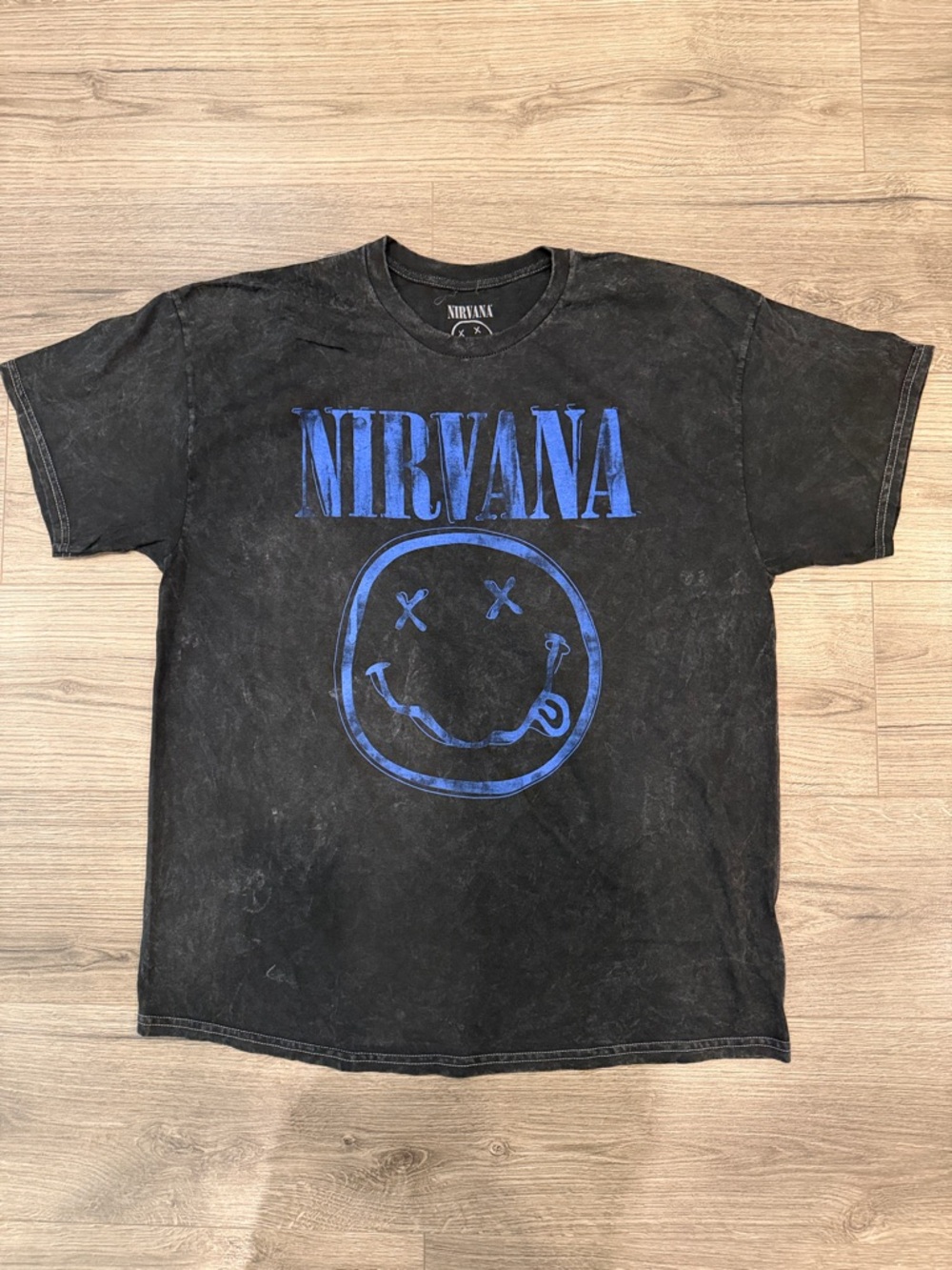 Distressed Tye Dye Nirvana Smiley Face Band Tee Shirt Men’s Size Extra Large